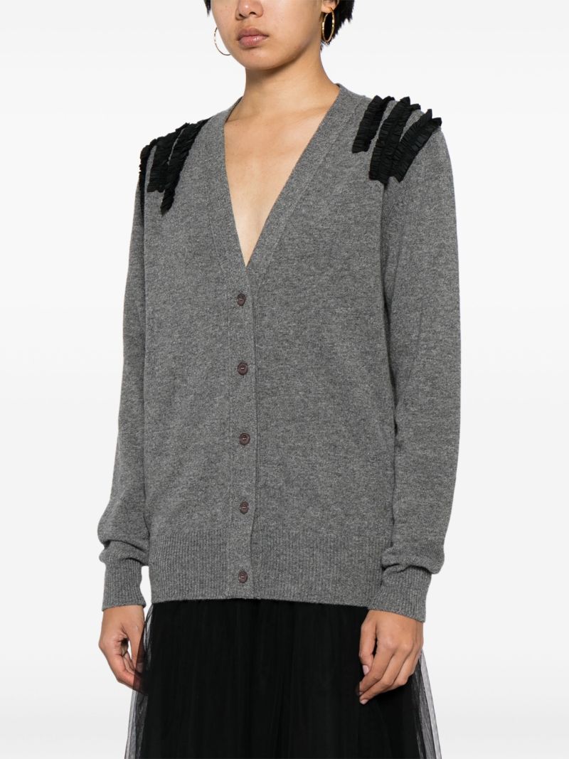 Grey Sally Wool-blend Cardigan
