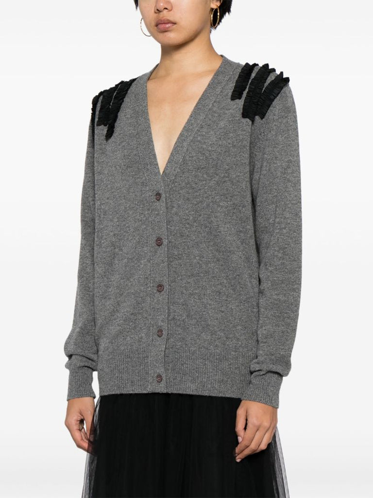 Grey Sally Wool-blend Cardigan