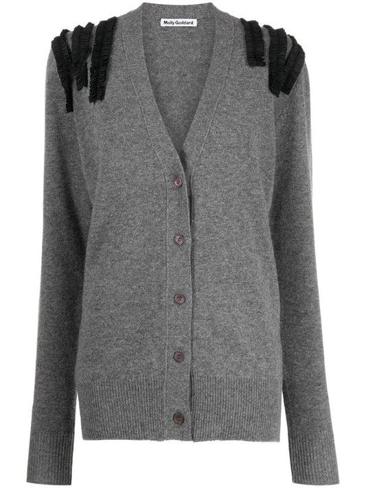 Grey Sally Wool-blend Cardigan