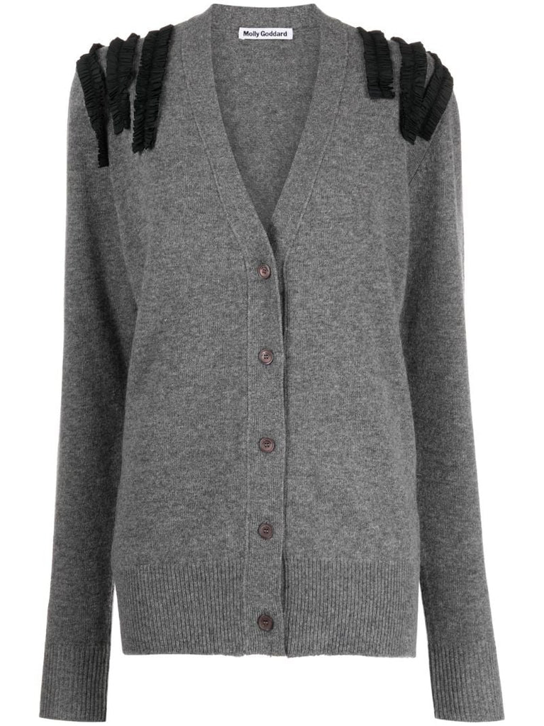 Grey Sally Wool-blend Cardigan