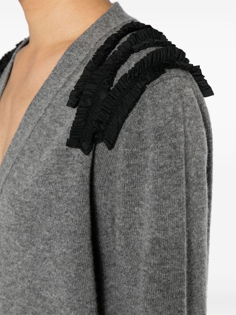 Grey Sally Wool-blend Cardigan