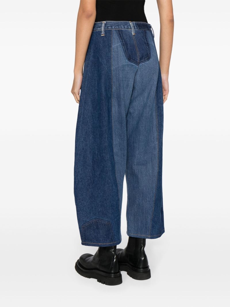 Blue Creature Panelled Wide-leg Jeans