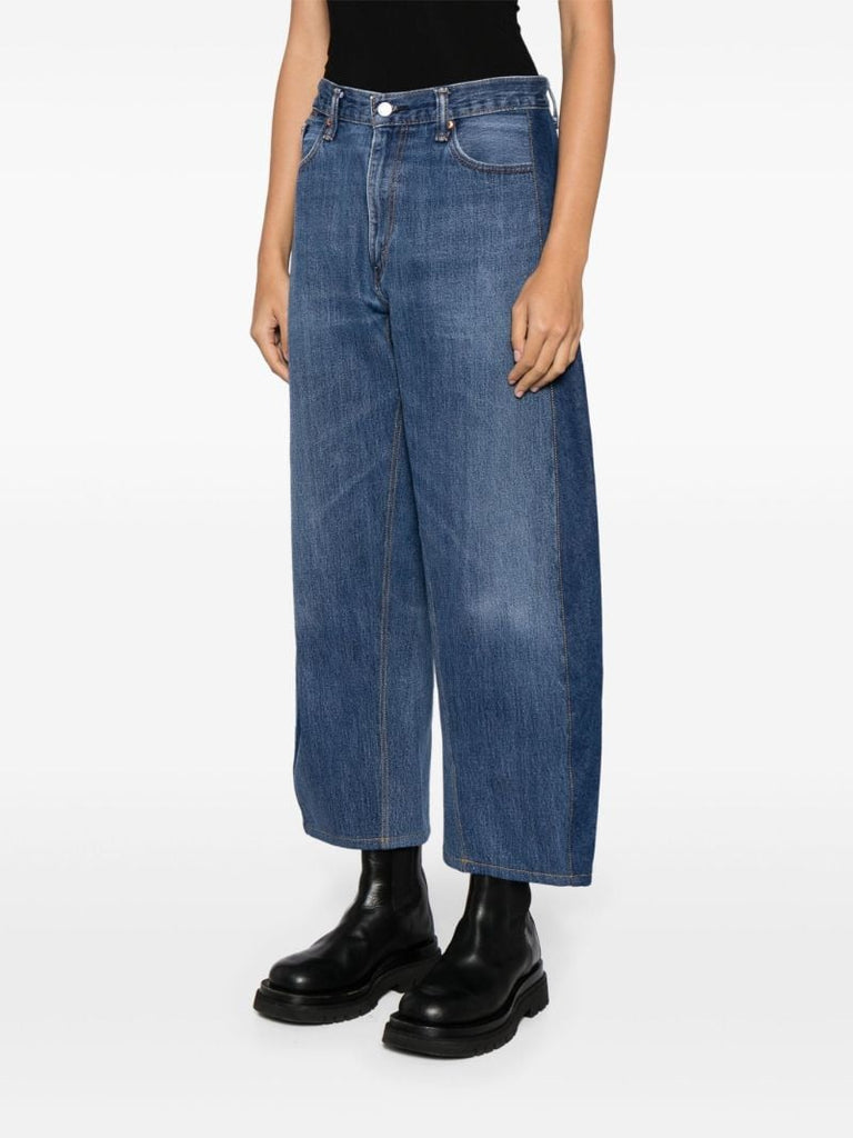 Blue Creature Panelled Wide-leg Jeans