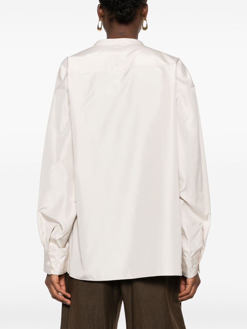 Neutral Asymmetric Silk Shirt
