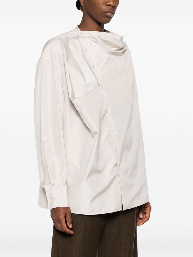 Neutral Asymmetric Silk Shirt