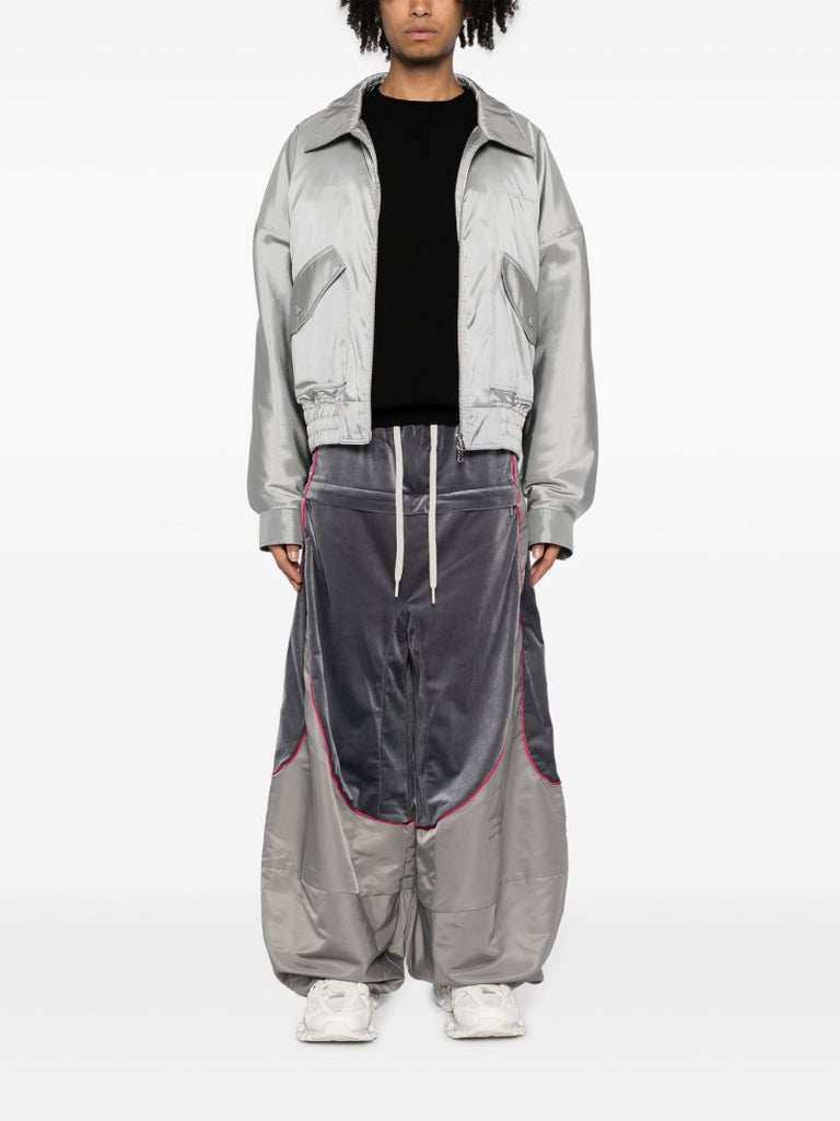 Grey Eighth Wide-leg Track Pants