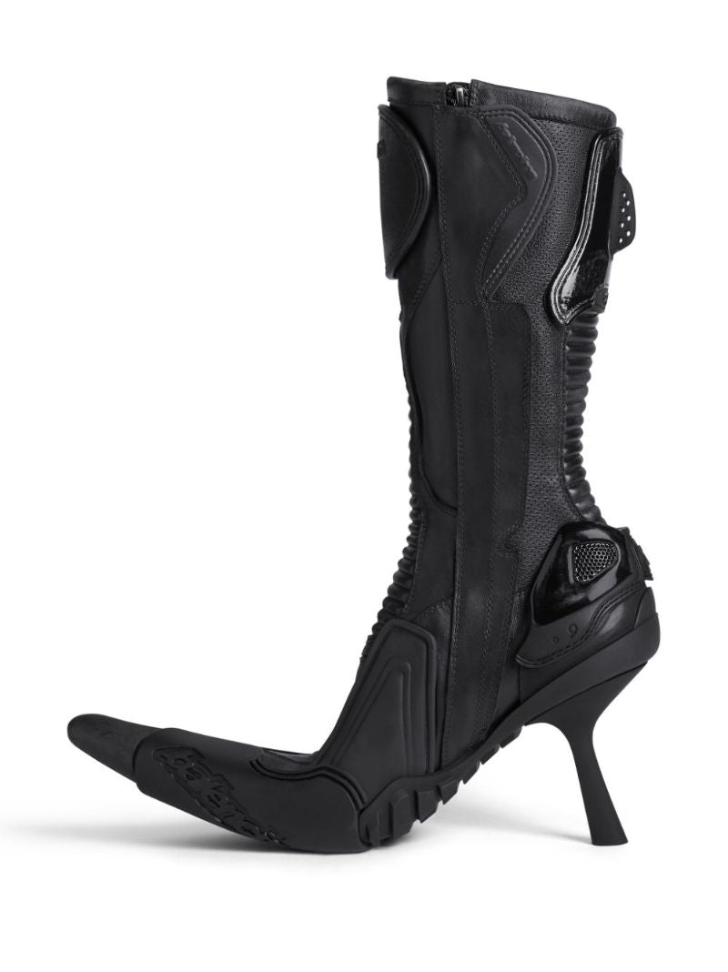 Black Biker 90 Leather Boots