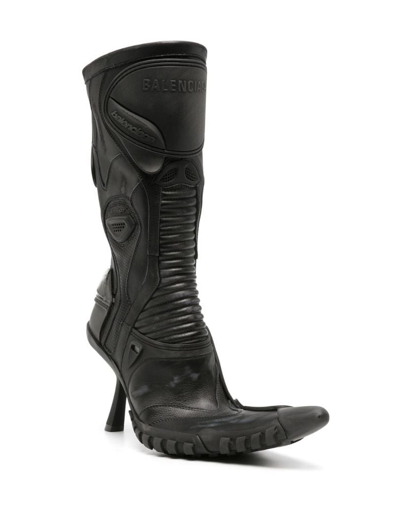 Black Biker 90 Leather Boots
