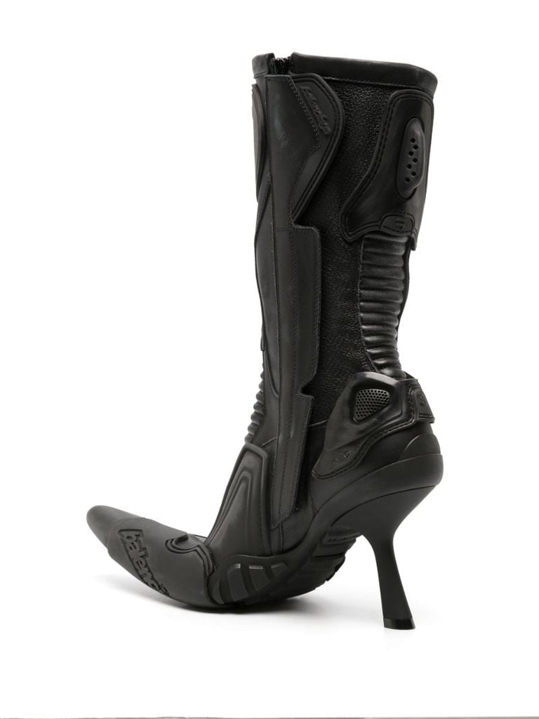 Black Biker 90 Leather Boots