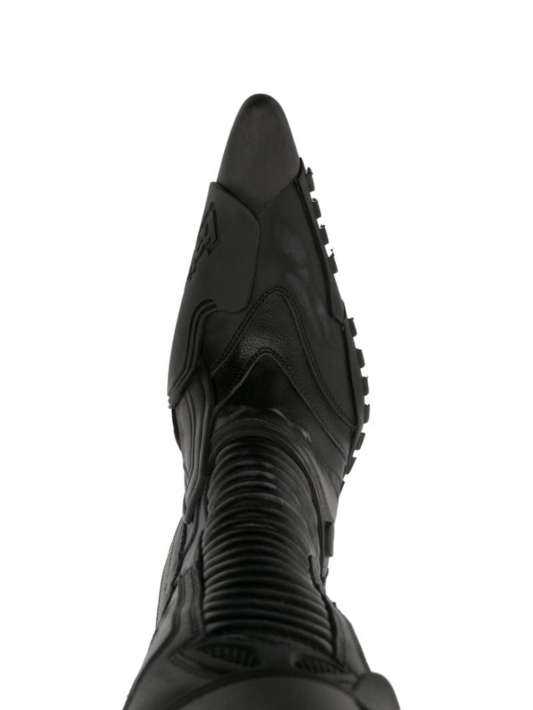 Black Biker 90 Leather Boots