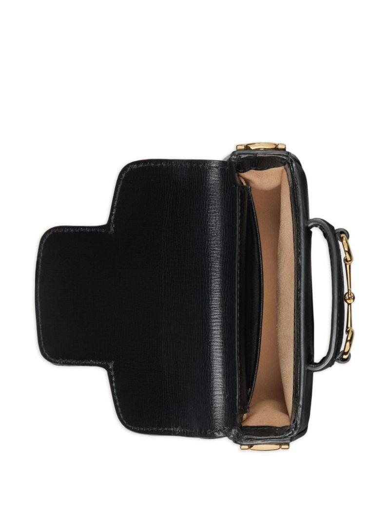 Black Horsebit 1955 Leather Mini Bag