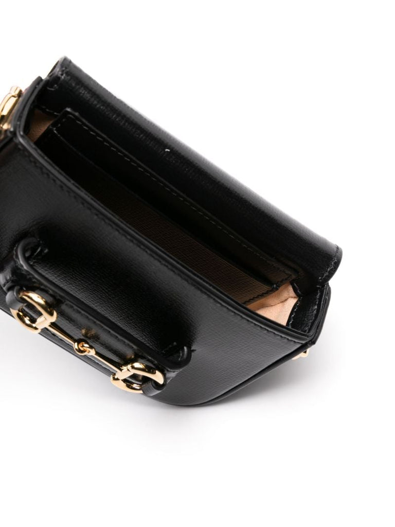 Black Horsebit 1955 Leather Mini Bag