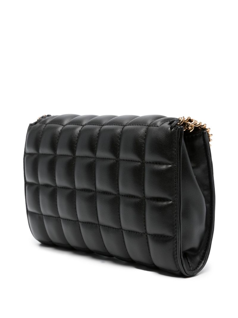 Black Quilted Chain Trim Cross Body Bag