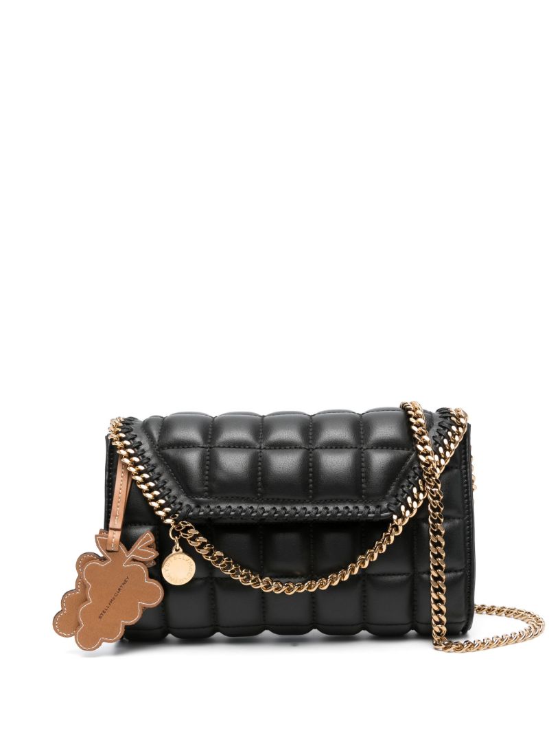 Black Quilted Chain Trim Cross Body Bag