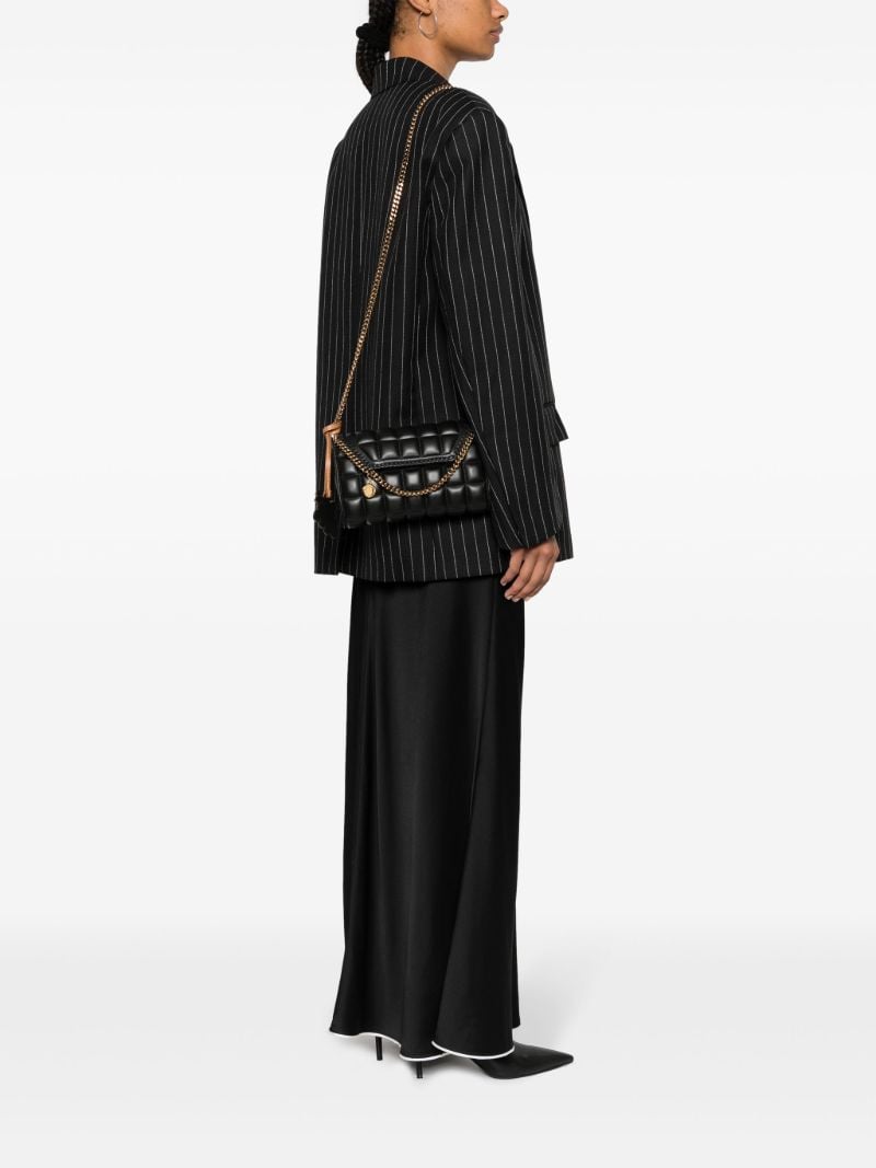 Black Quilted Chain Trim Cross Body Bag