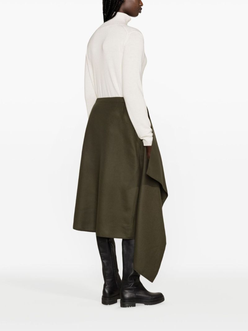 Green Wool Wrap Skirt