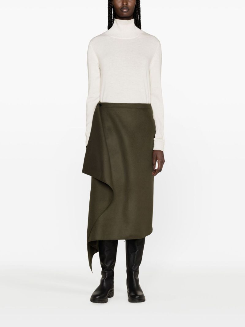Green Wool Wrap Skirt