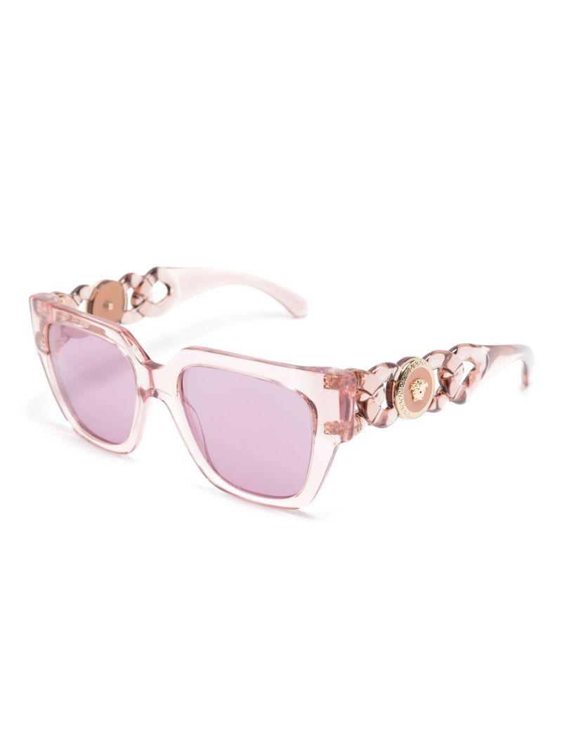 Pink Medusa Chain Square-frame Sunglasses