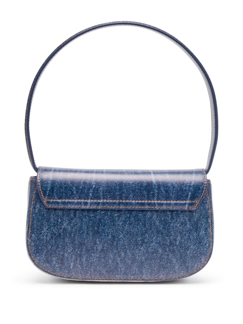 Blue 1dr Denim-print Leather Shoulder Bag