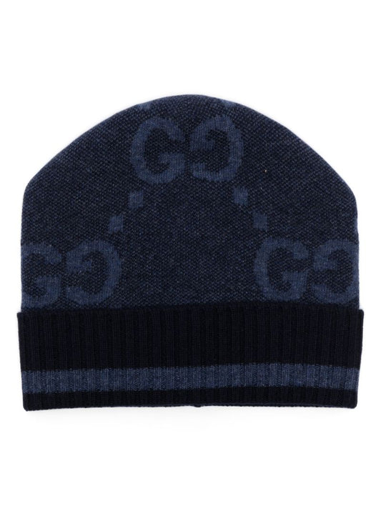 Blue Gg Cashmere Beanie