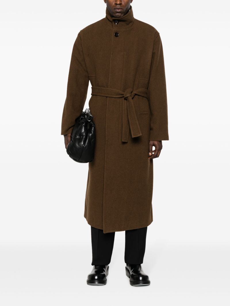 Brown Virgin Wool-blend Coat