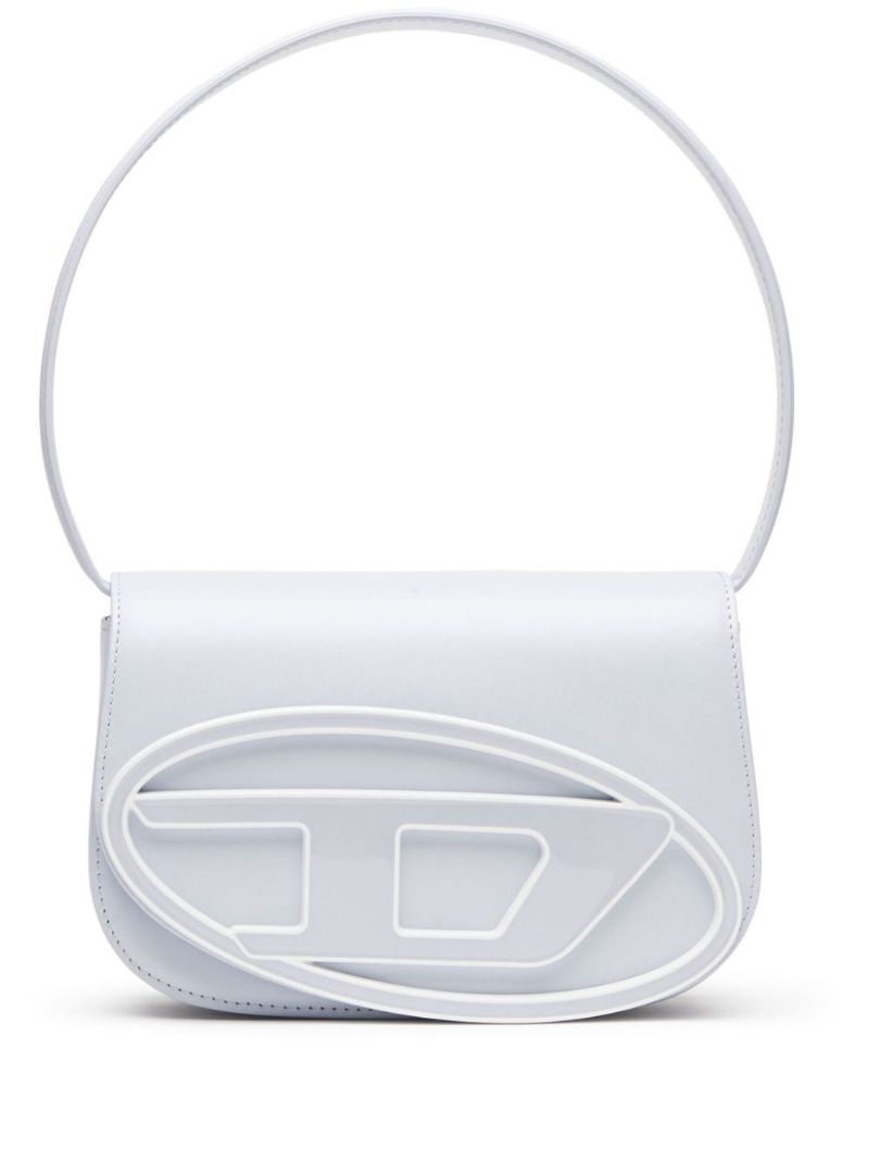 White 1dr Leather Shoulder Bag