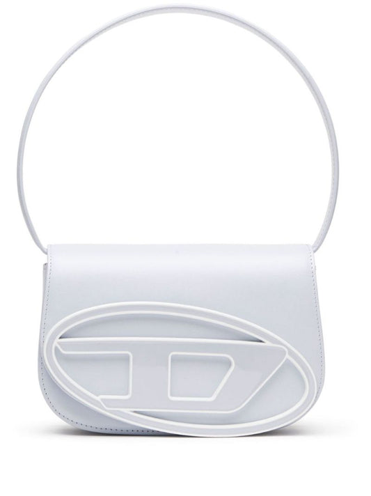 White 1dr Leather Shoulder Bag
