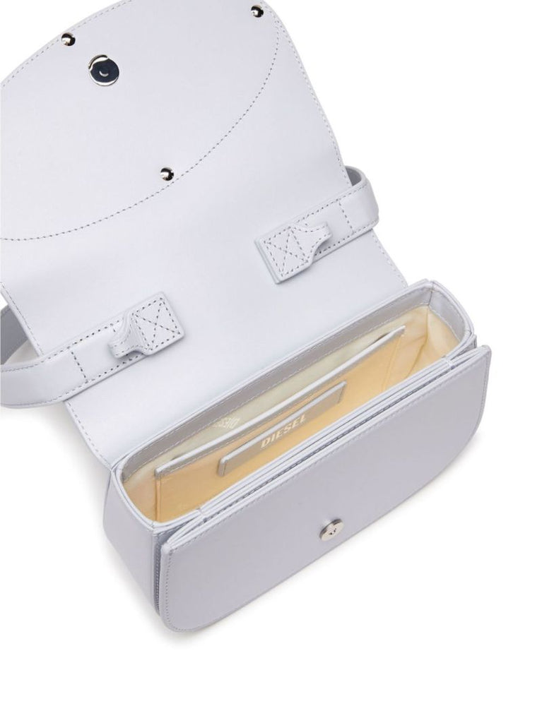 White 1dr Leather Shoulder Bag