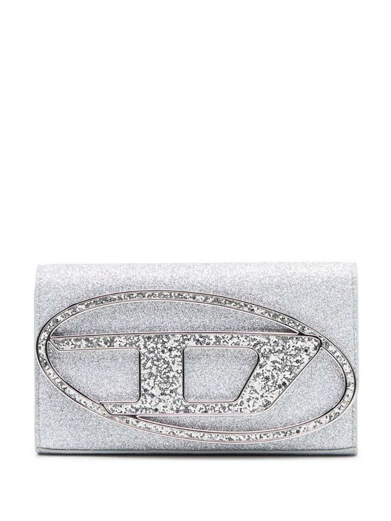 Silver-tone 1dr Glitter Wallet-on-chain