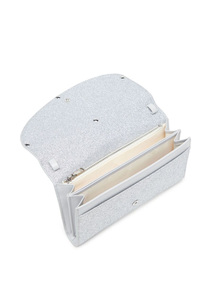 Silver-tone 1dr Glitter Wallet-on-chain
