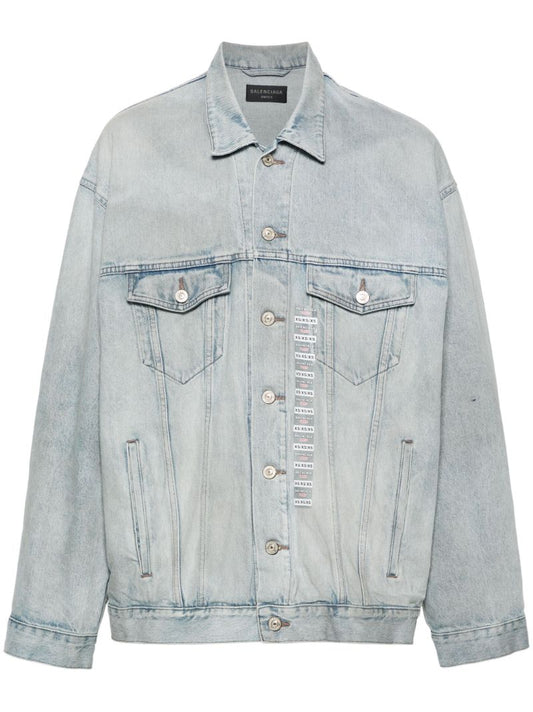 Blue Size Sticker Denim Jacket