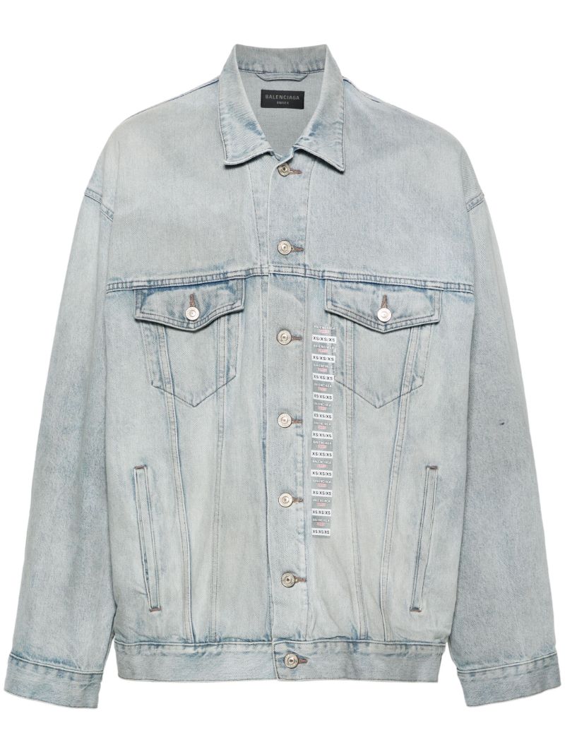 Blue Size Sticker Denim Jacket