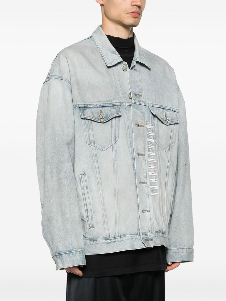 Blue Size Sticker Denim Jacket