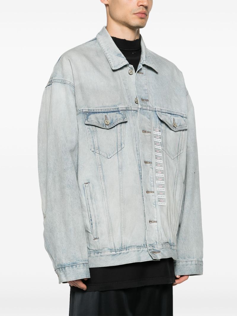 Blue Size Sticker Denim Jacket