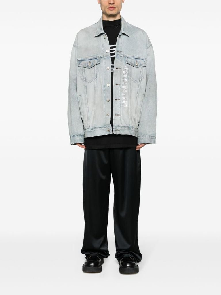 Blue Size Sticker Denim Jacket