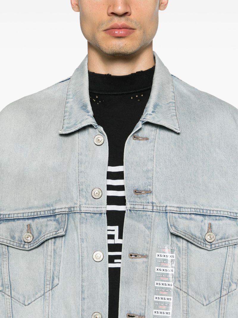 Blue Size Sticker Denim Jacket