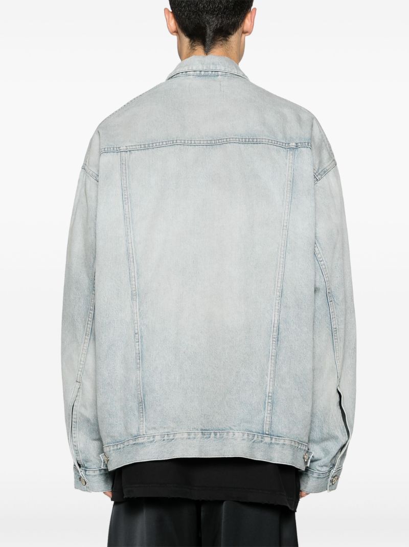 Blue Size Sticker Denim Jacket