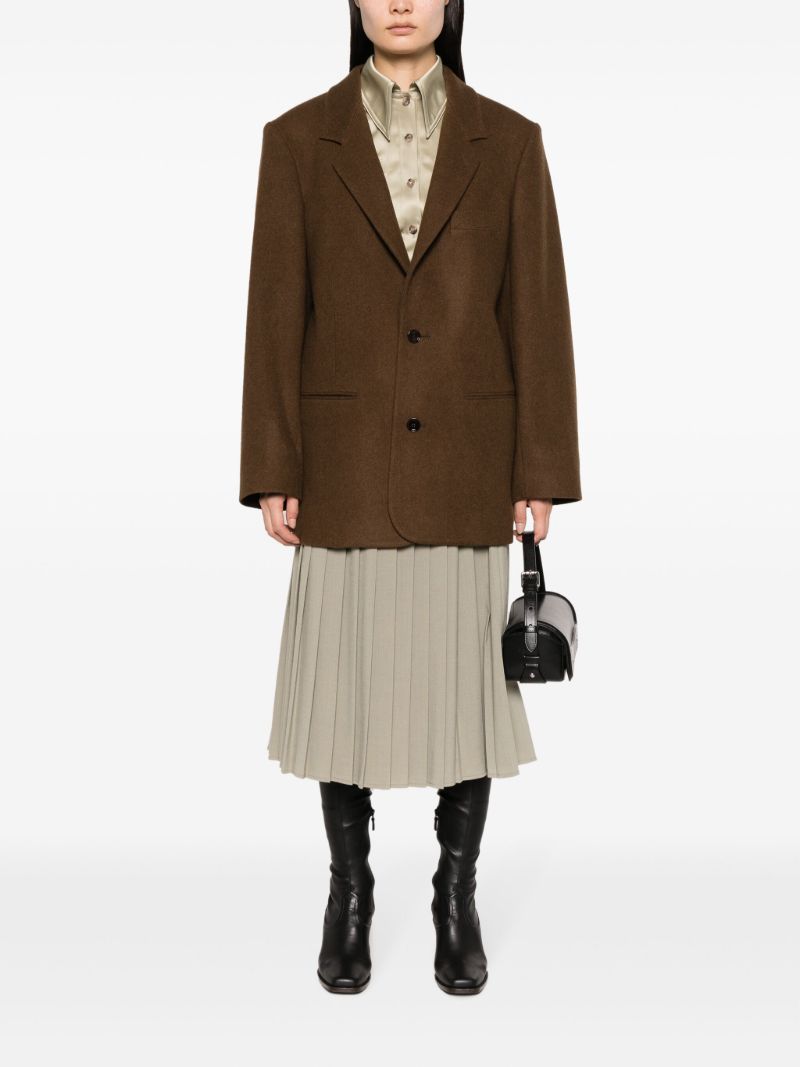 Brown Virgin Wool-blend Blazer