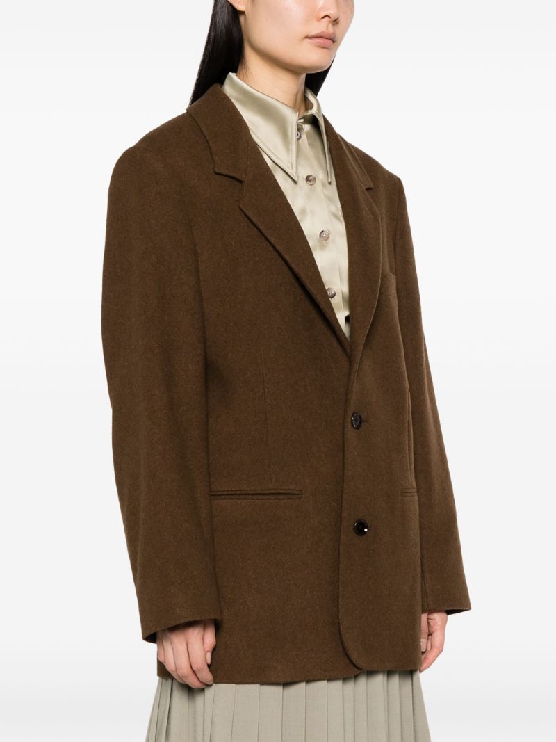 Brown Virgin Wool-blend Blazer