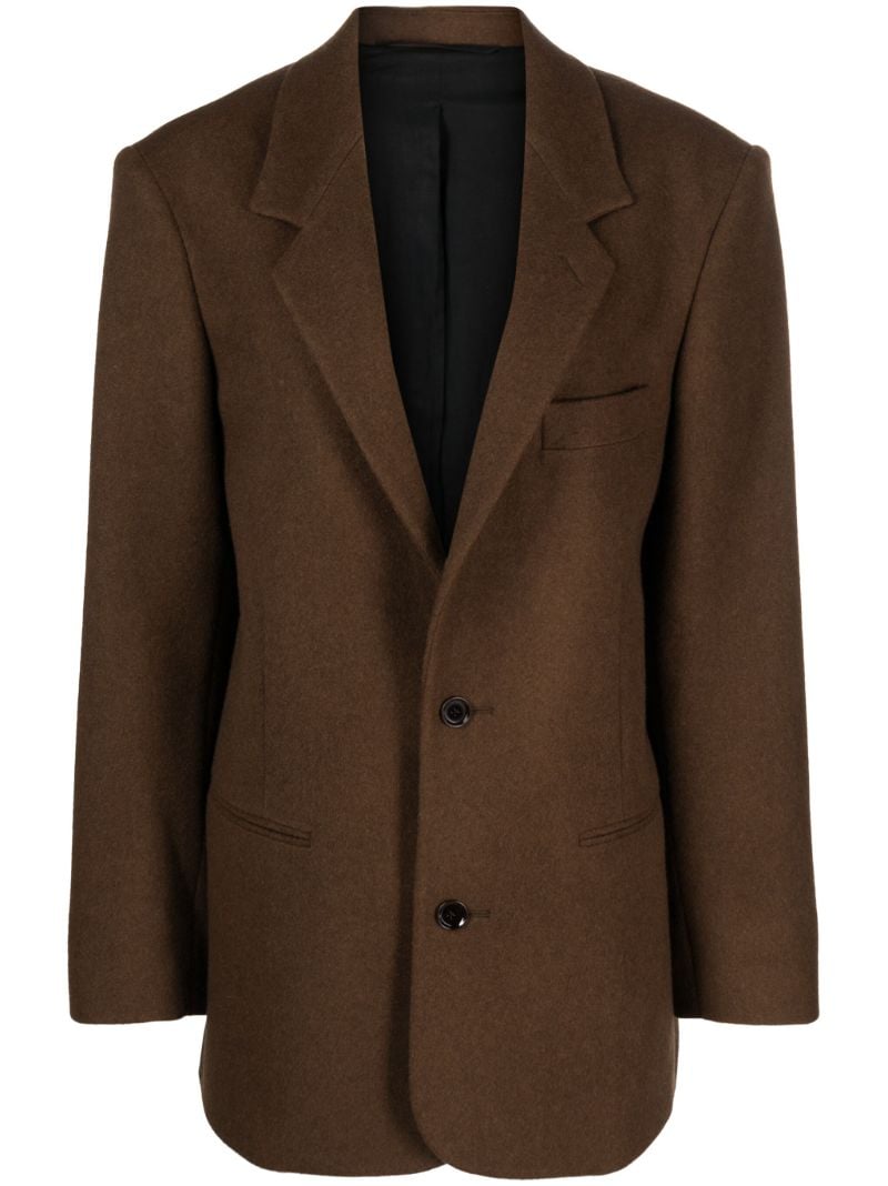 Brown Virgin Wool-blend Blazer