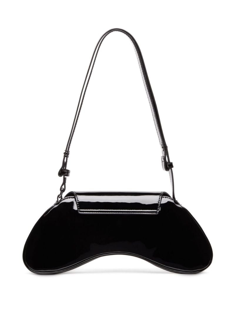 Black Play Glossy Shoulder Bag