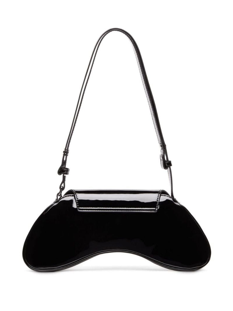 Black Play Glossy Shoulder Bag