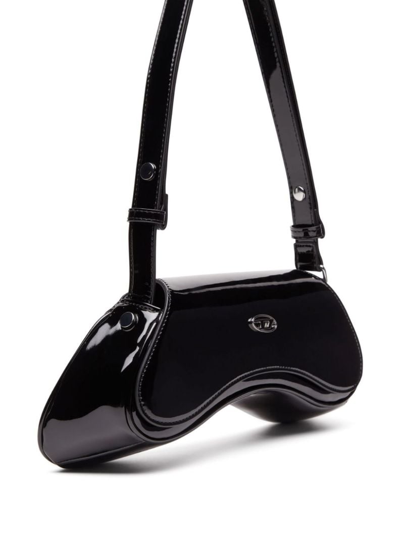 Black Play Glossy Shoulder Bag