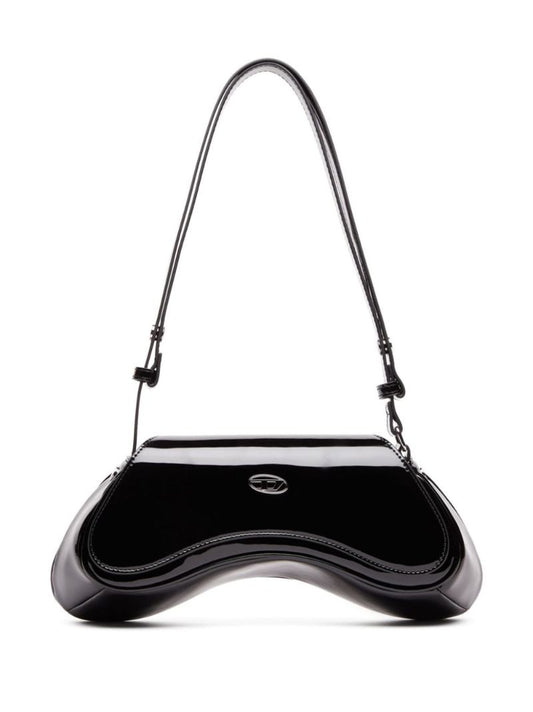 Black Play Glossy Shoulder Bag