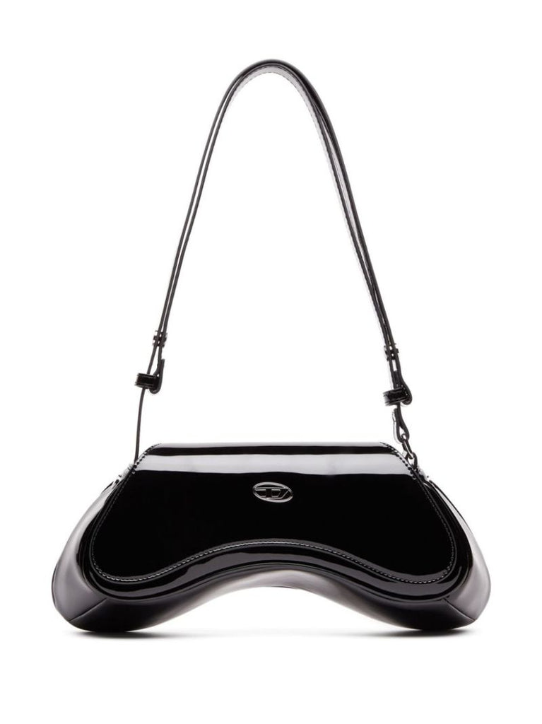 Black Play Glossy Shoulder Bag