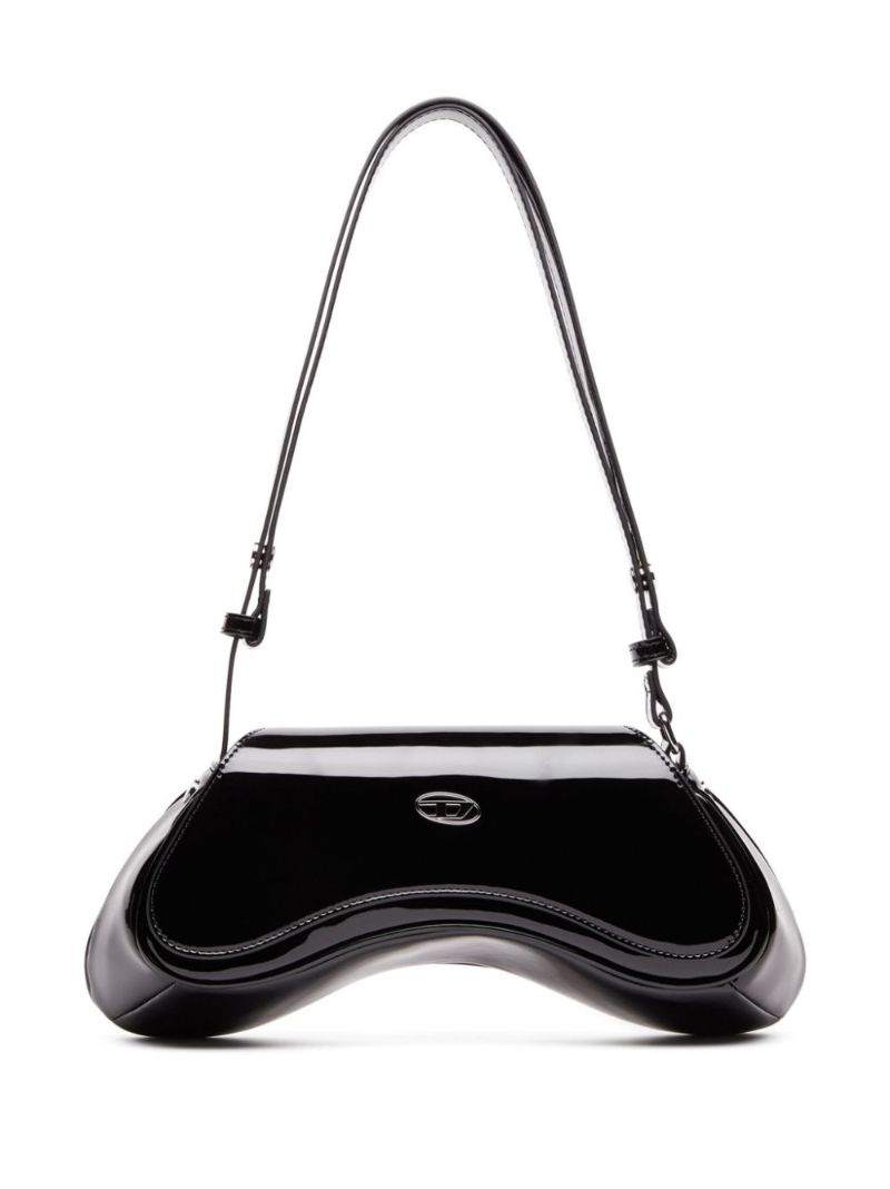 Black Play Glossy Shoulder Bag