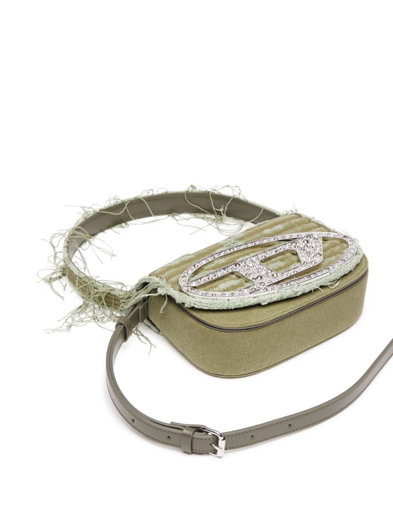 Green 1dr Denim Shoulder Bag