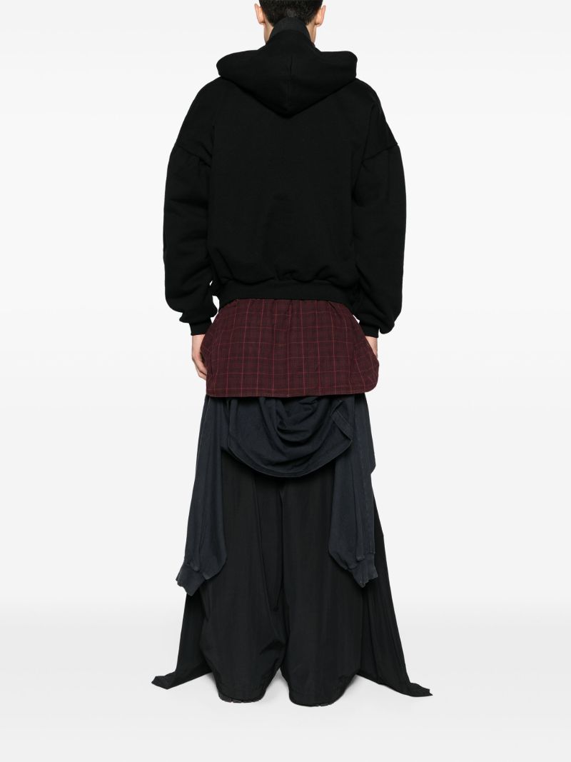 Black Unity Sports Layered Zip-up Hoodie