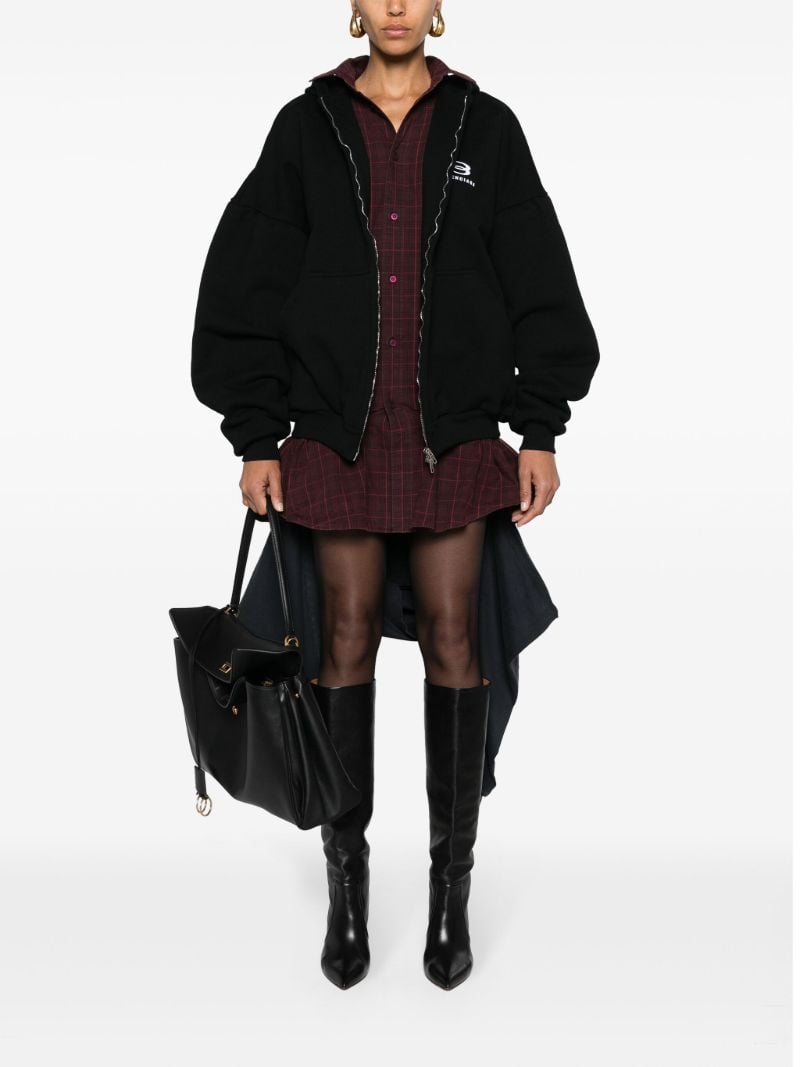 Black Unity Sports Layered Zip-up Hoodie