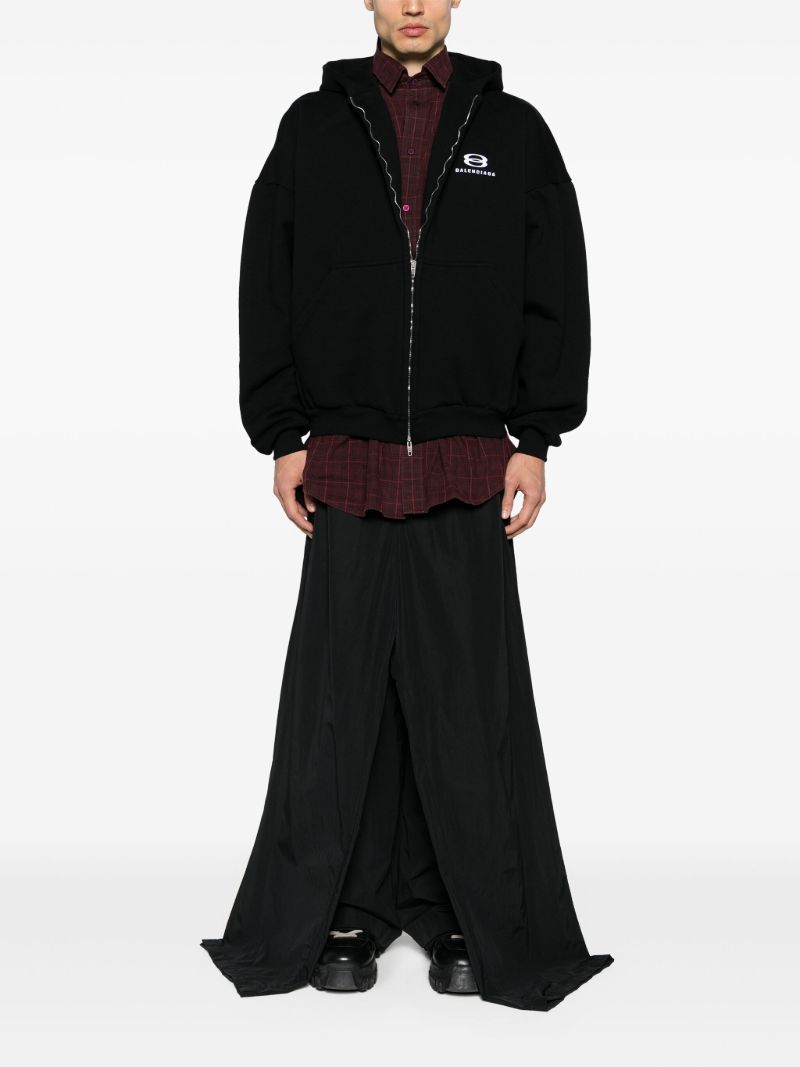 Black Unity Sports Layered Zip-up Hoodie